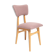 "Butterfly" dining chair, boucle pink wool, light wood