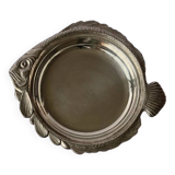Vintage silver metal fish dish