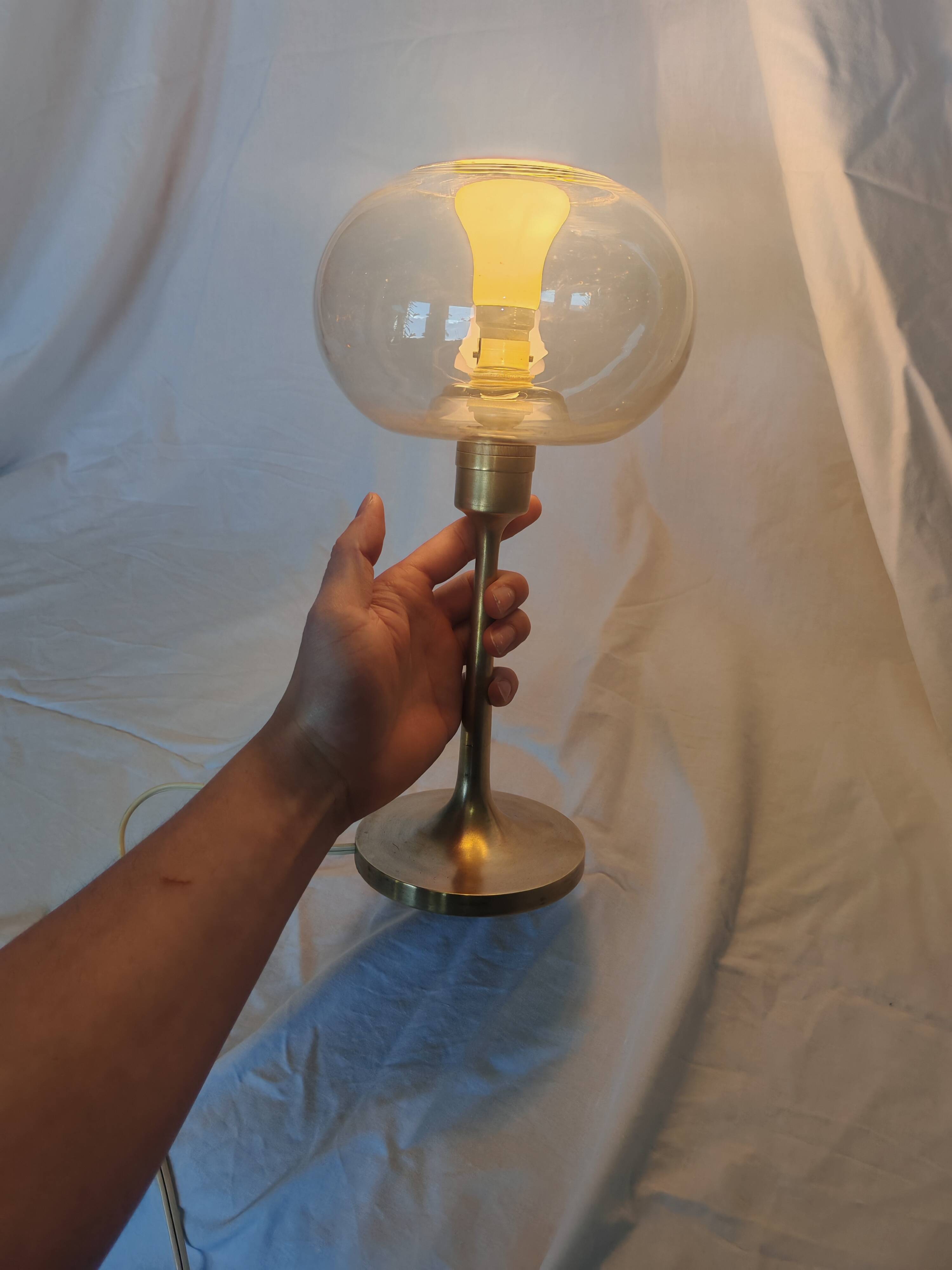 Sciolari style brass and glass lamp, 1970