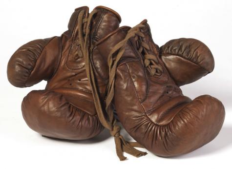 Leather boxing gloves and his ball speed