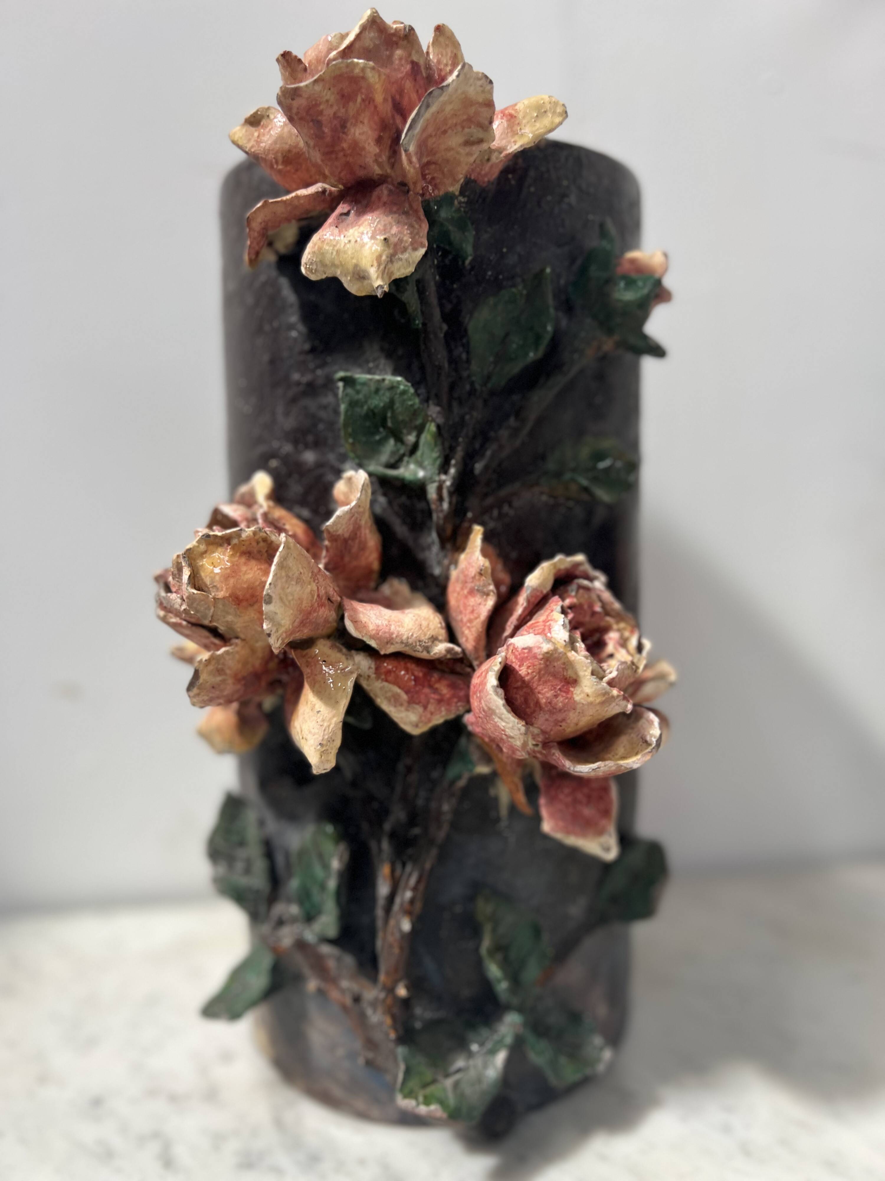 Pair of 20th century slip tube vases