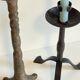 Pair of Brutalist Vintage Steel Candlesticks