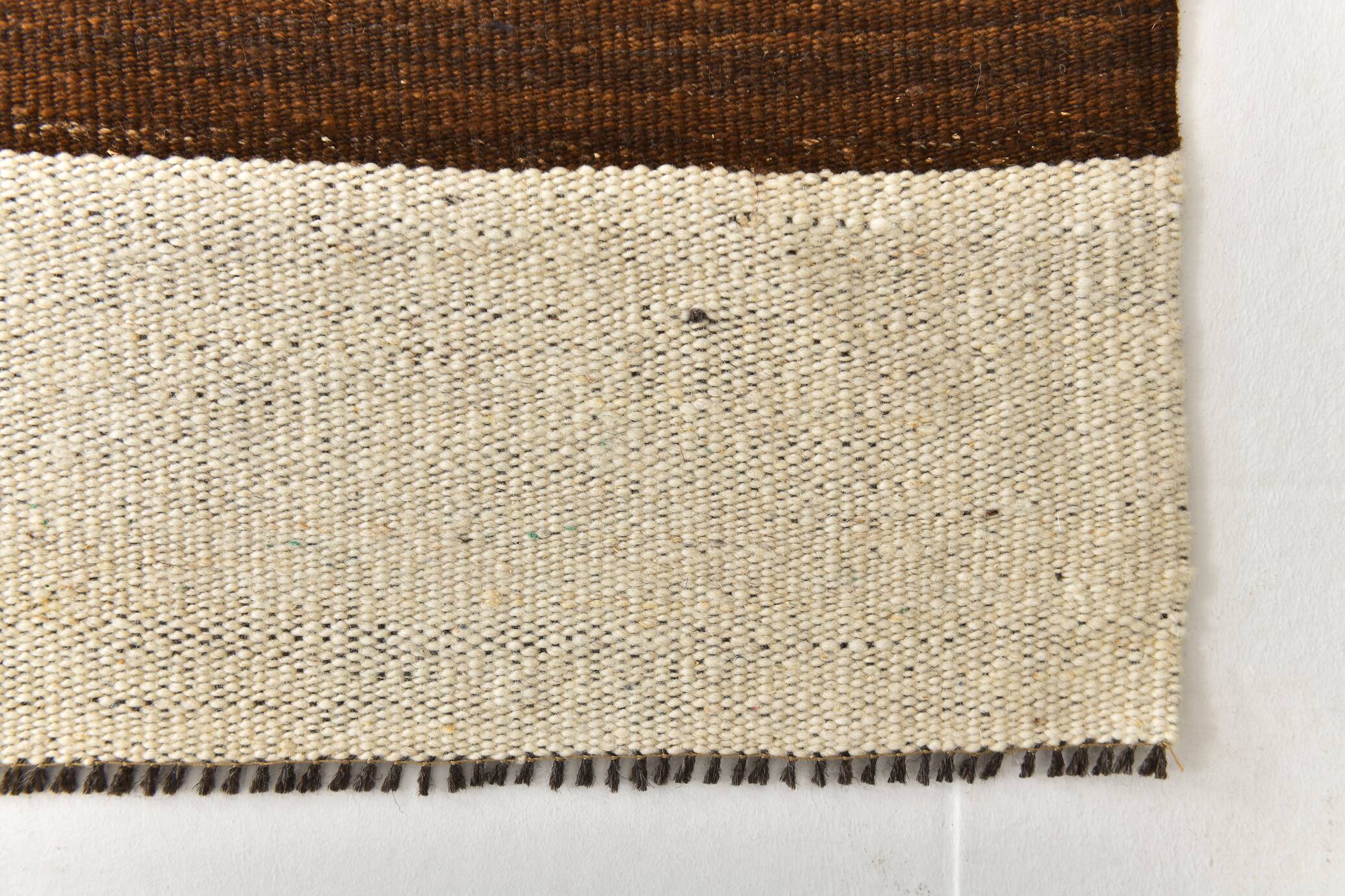 9x11 Brown & Cream Kilim Rug, 262x338Cm