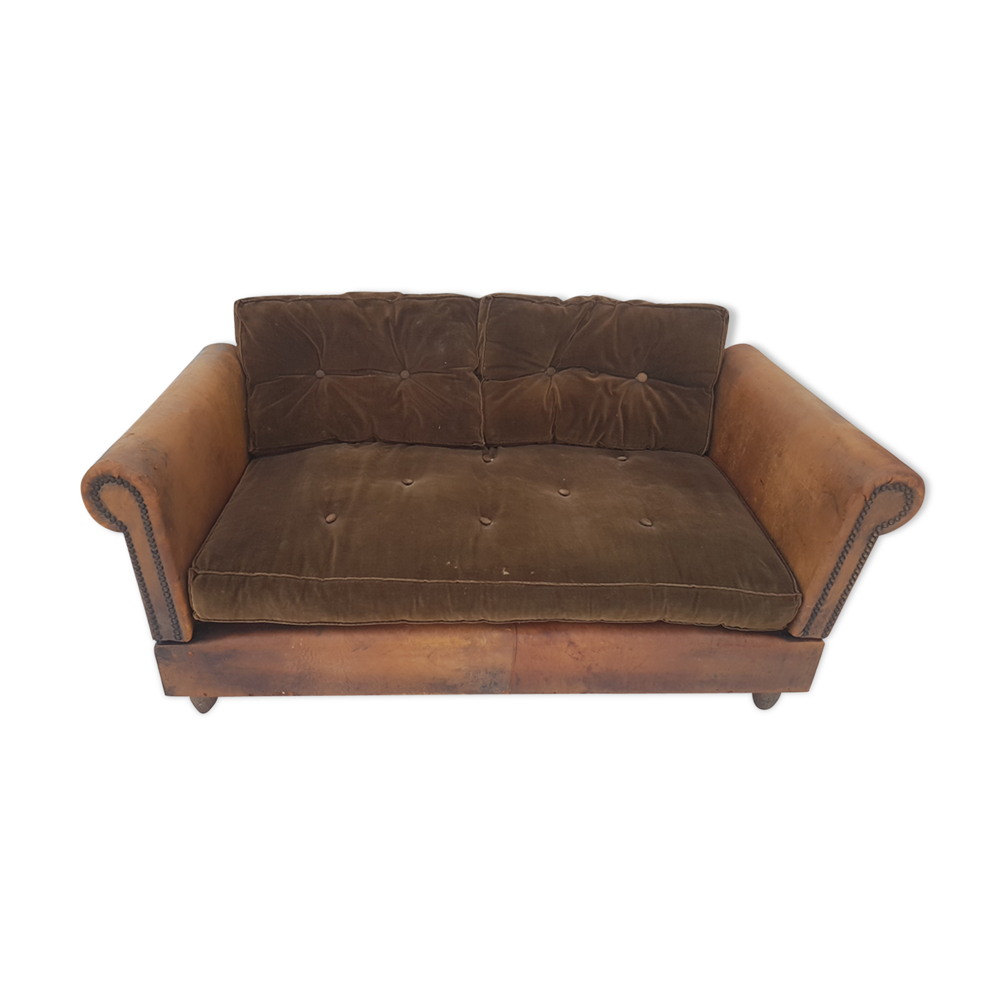 Bed rest French leather. 1920/1930.