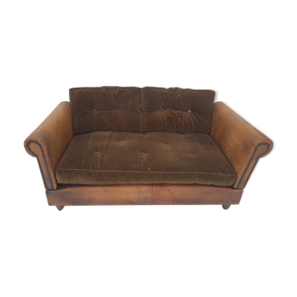 Bed rest French leather. 1920/1930.