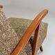 Vintage Lounge Chair Green Pattern Upholstery Refurbished, 1970s.