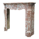 Louis XV Pompadour style fireplace in red Rance marble circa 1880