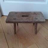Low solid wood stool