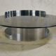 70s brushed steel coffee table