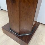 Biedermeier Drum Cabinet in Walnut Veneer & Marble, France, 1830s