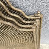 Antique 19th century fireplace screen, 5-panel spark arrester