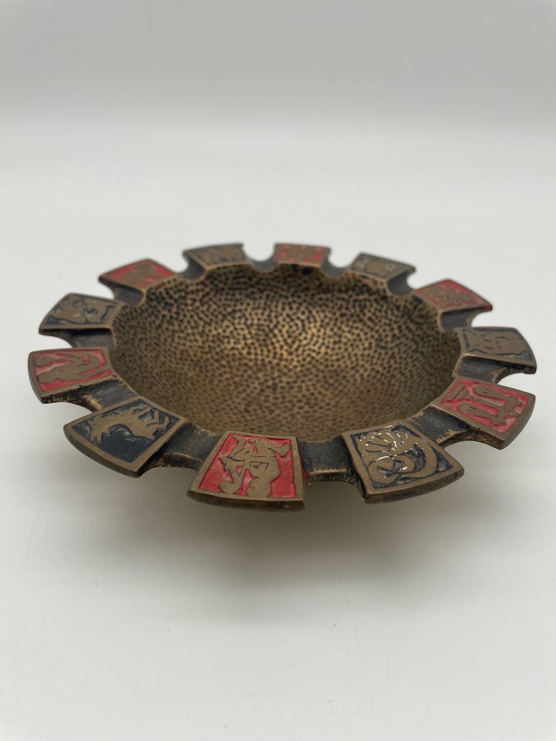 Zodiac cup ashtray in solid brass