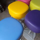 Lot 6 tabourets haut de bar pop style années 60s
