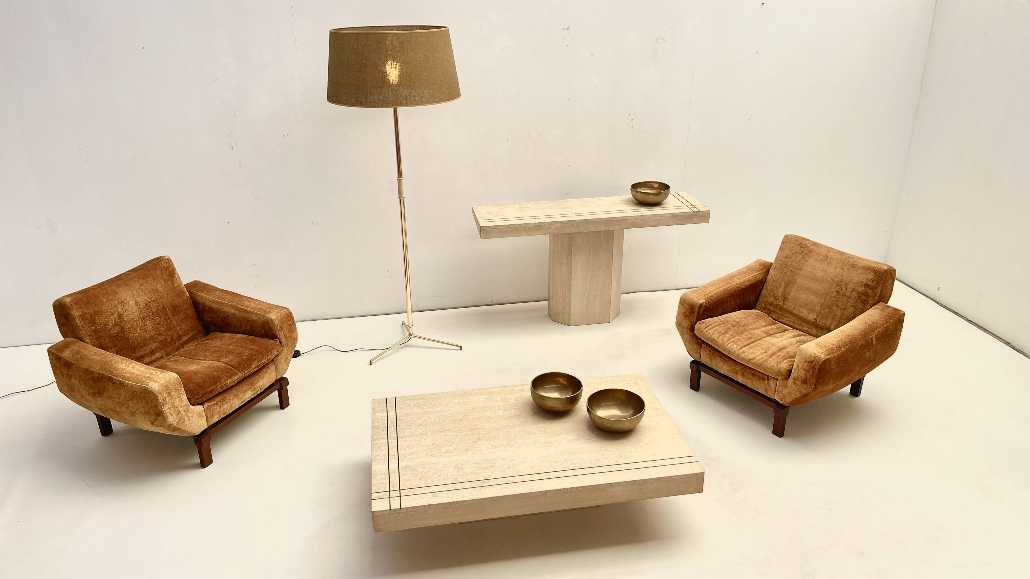 Travertine console 1960's Italy