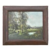 Huile sur panneau paysage