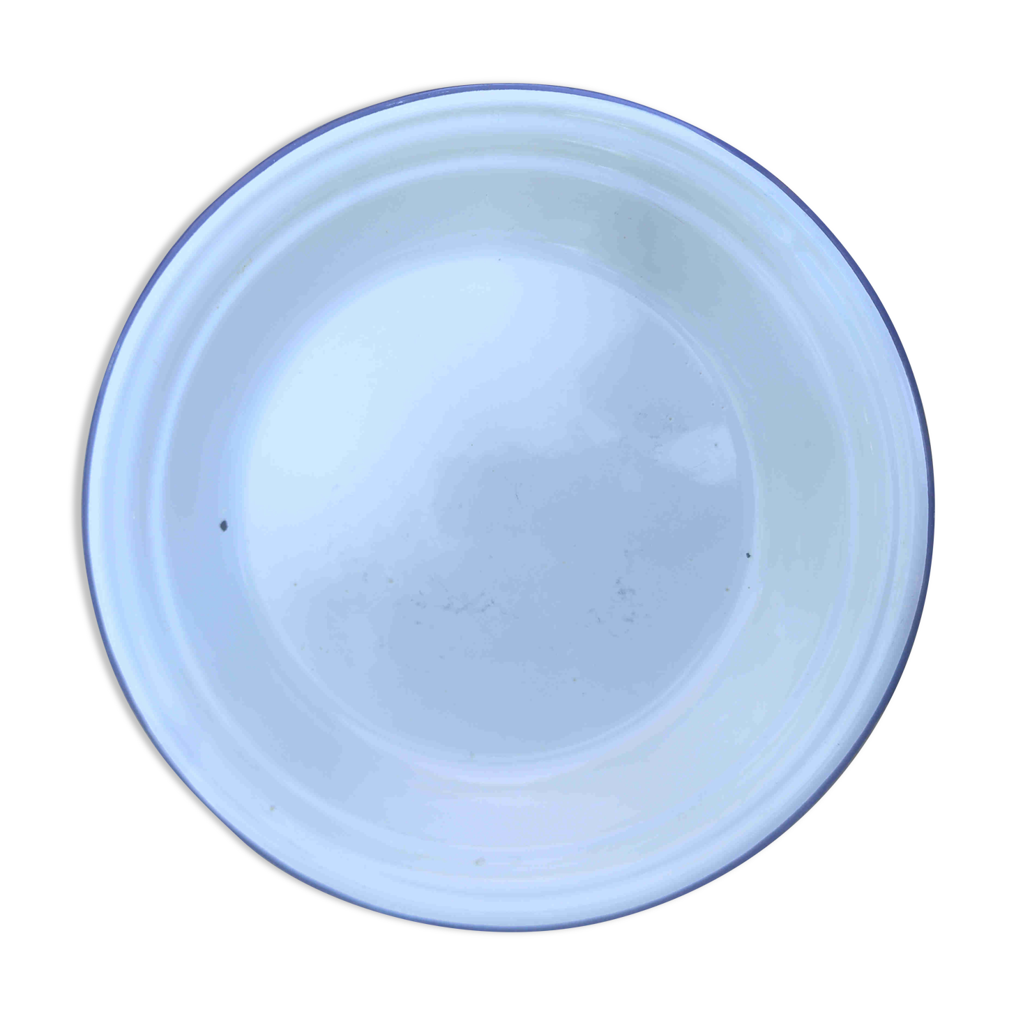 White enamelled sheet metal dish