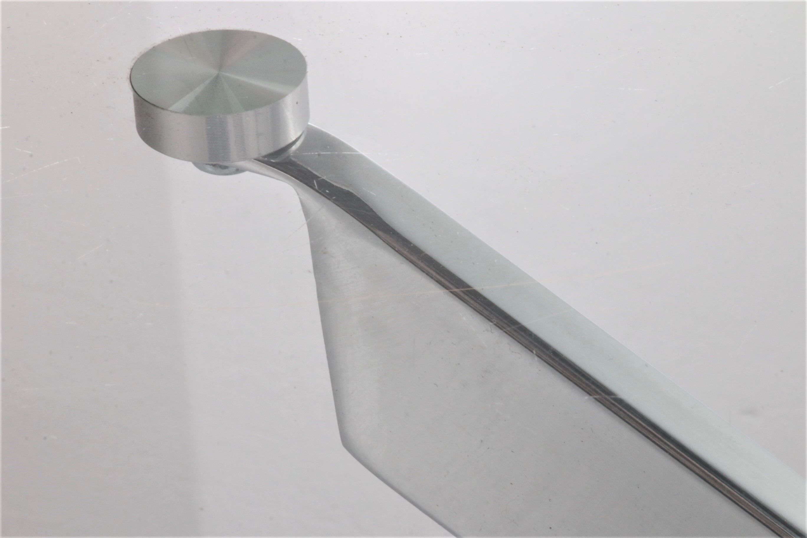 Vintage chrome coffee table with X frame and round glass top, 1980s