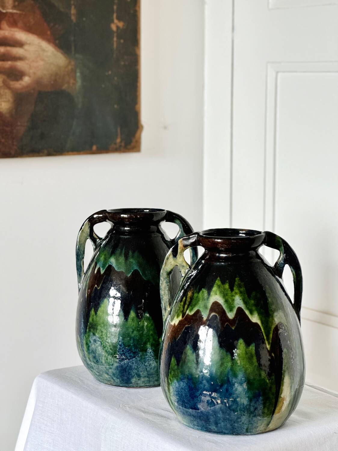 Handmade vase in mixed earth