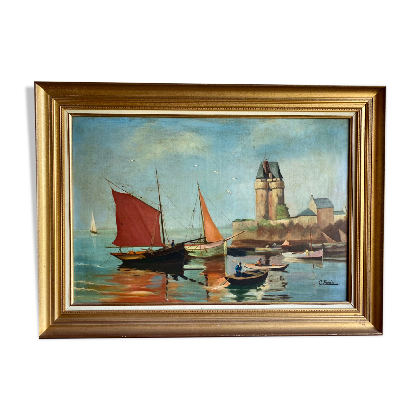 Old painting, Marine , signed 50/60s
