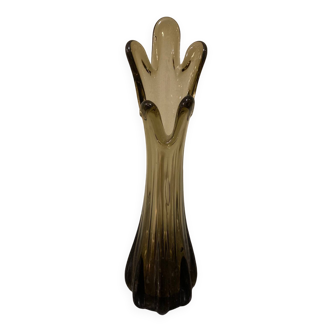 Vintage smoked glass vase