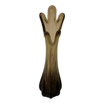 Vintage smoked glass vase