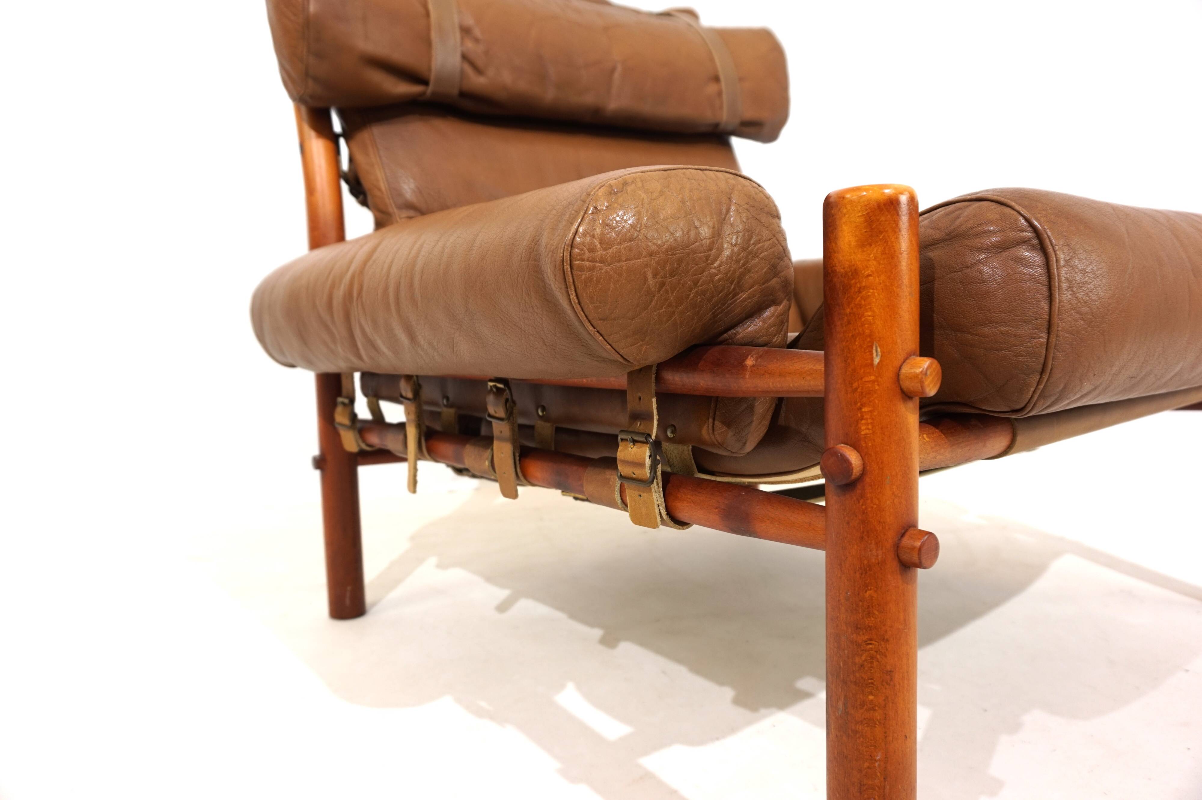 Arne Norell Inca chair with ottoman for Norell AB