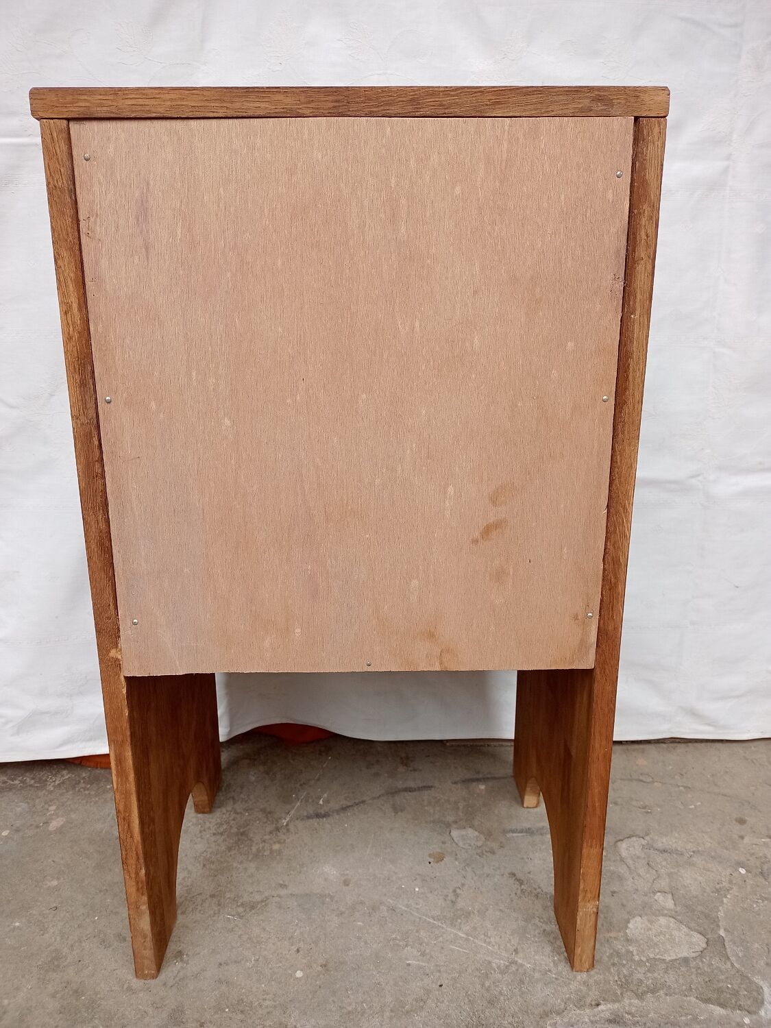 Bedside table in wooden slats