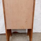 Bedside table in wooden slats