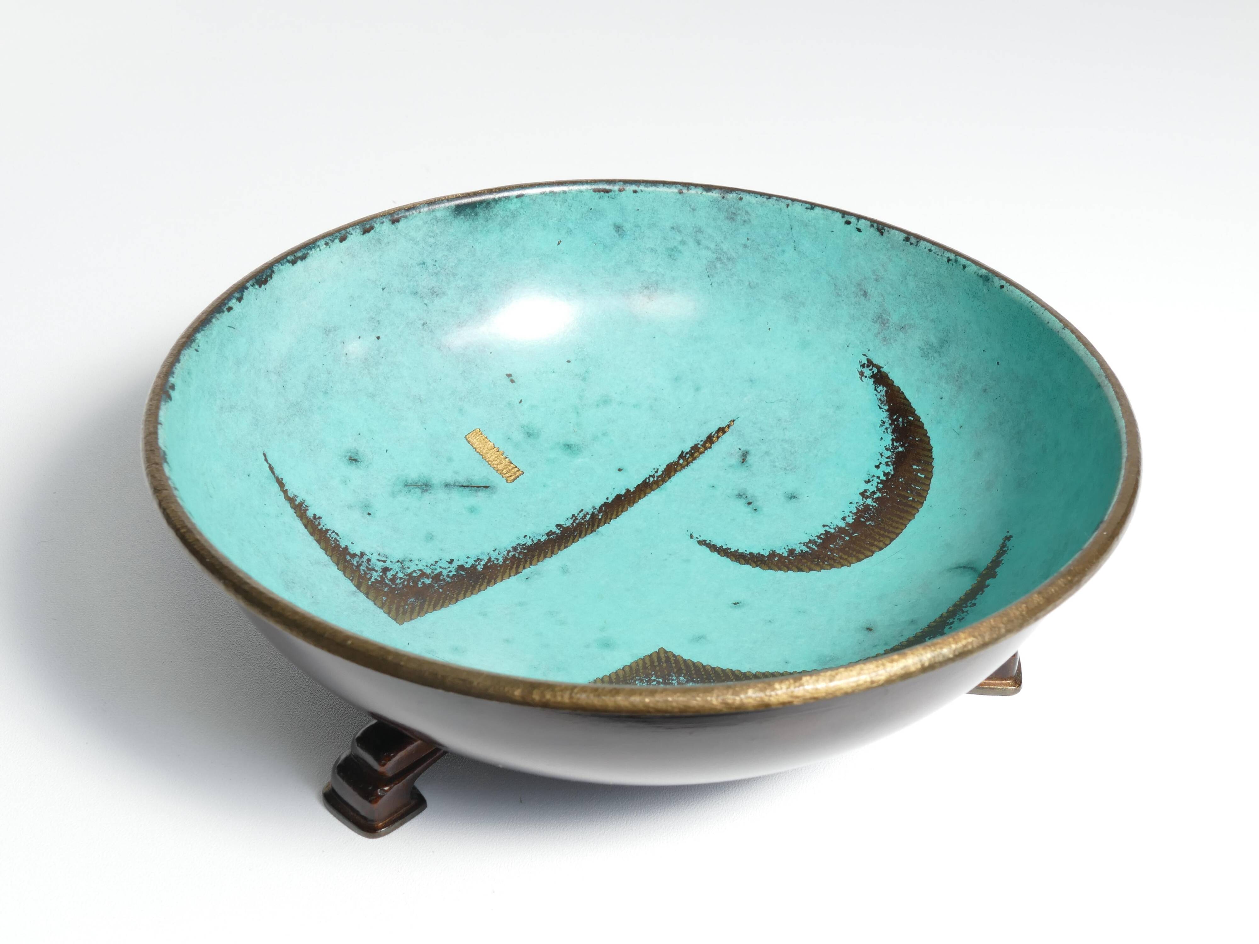 Art Deco Dinanderie Ikora Bowl by WMF, Germany