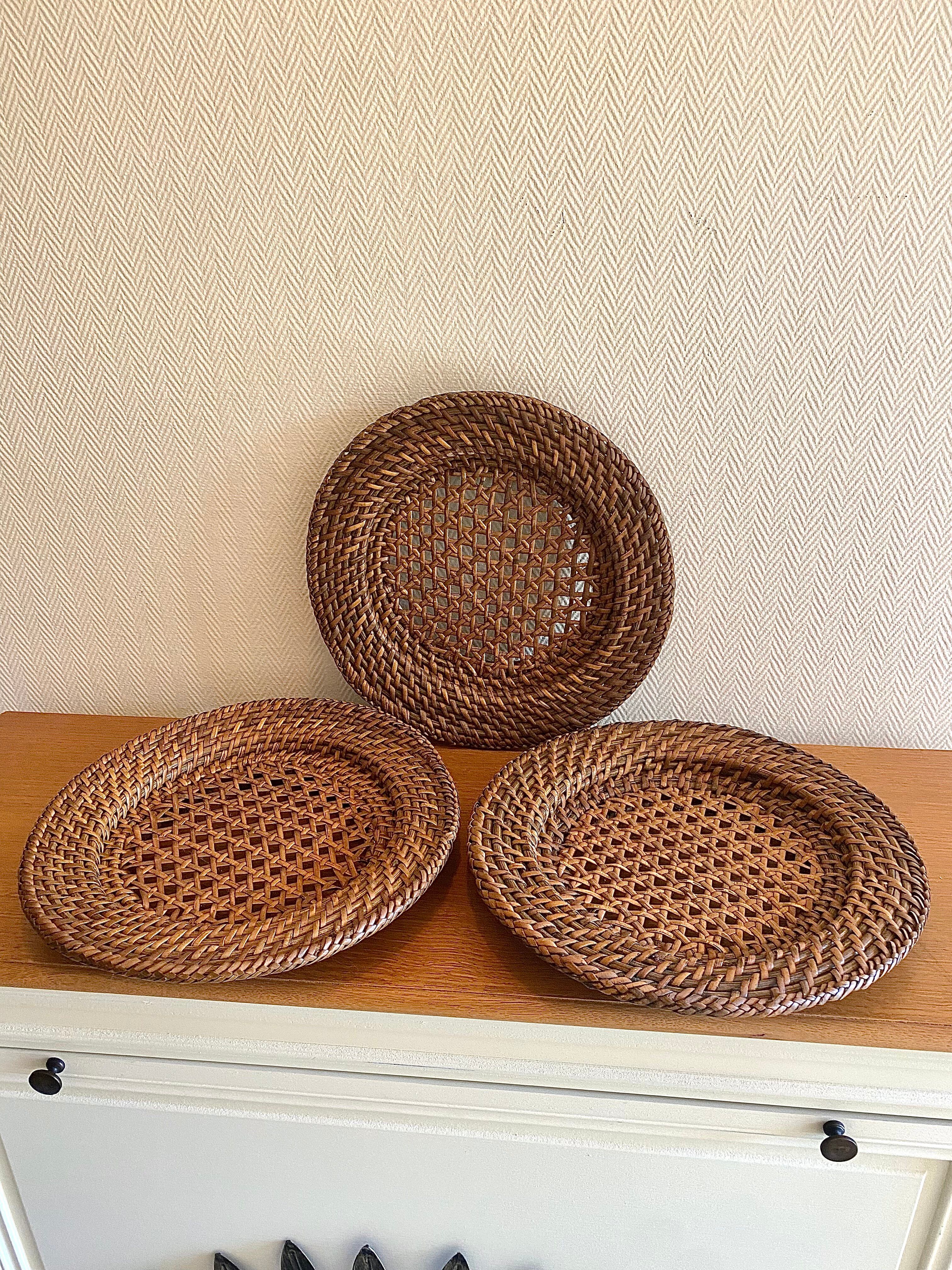 Vintage rattan placemats