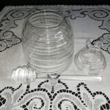Glass honey pot