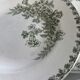 Set of 6 blue and green ironstone deep plates, French earthenware.