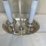 Lampe bouillotte en bronze argenté