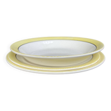 Set of 2 large plates and a round platter, Salins Meudon Yellow