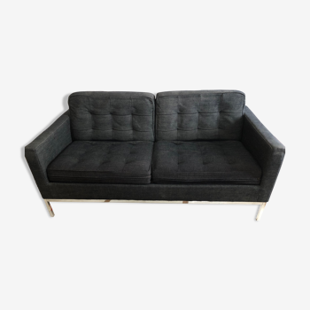 Florence Knoll sofa 2 places charcoal grey