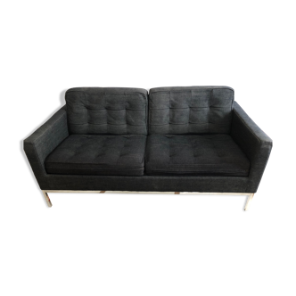 Florence Knoll sofa 2 places charcoal grey