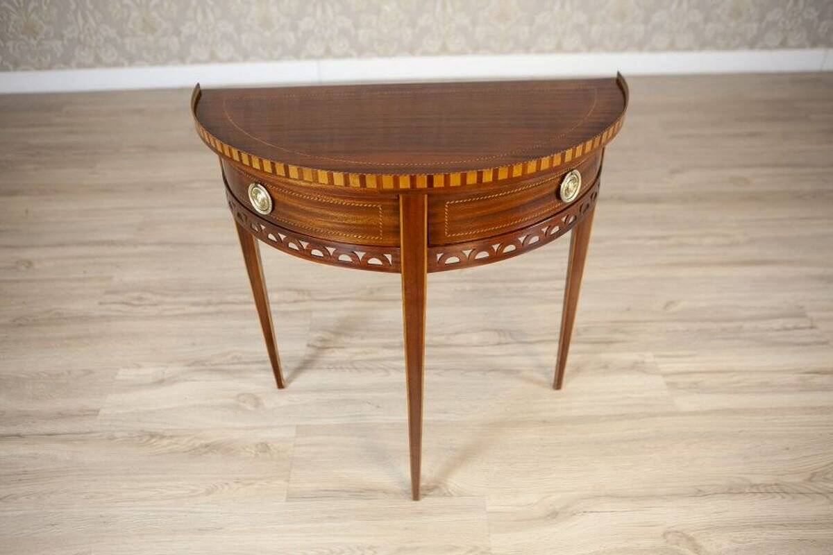 Semi-Circular Mahogany Wall Table, Early 20th Century