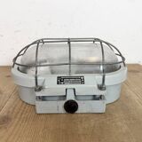 Industrial Cast Aluminium Wall Light with Frosted Glass, 1970s