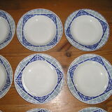 8-person St Amand tableware with Art Deco geometric patterns