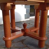 Large oak table by Guillerme & Chambron