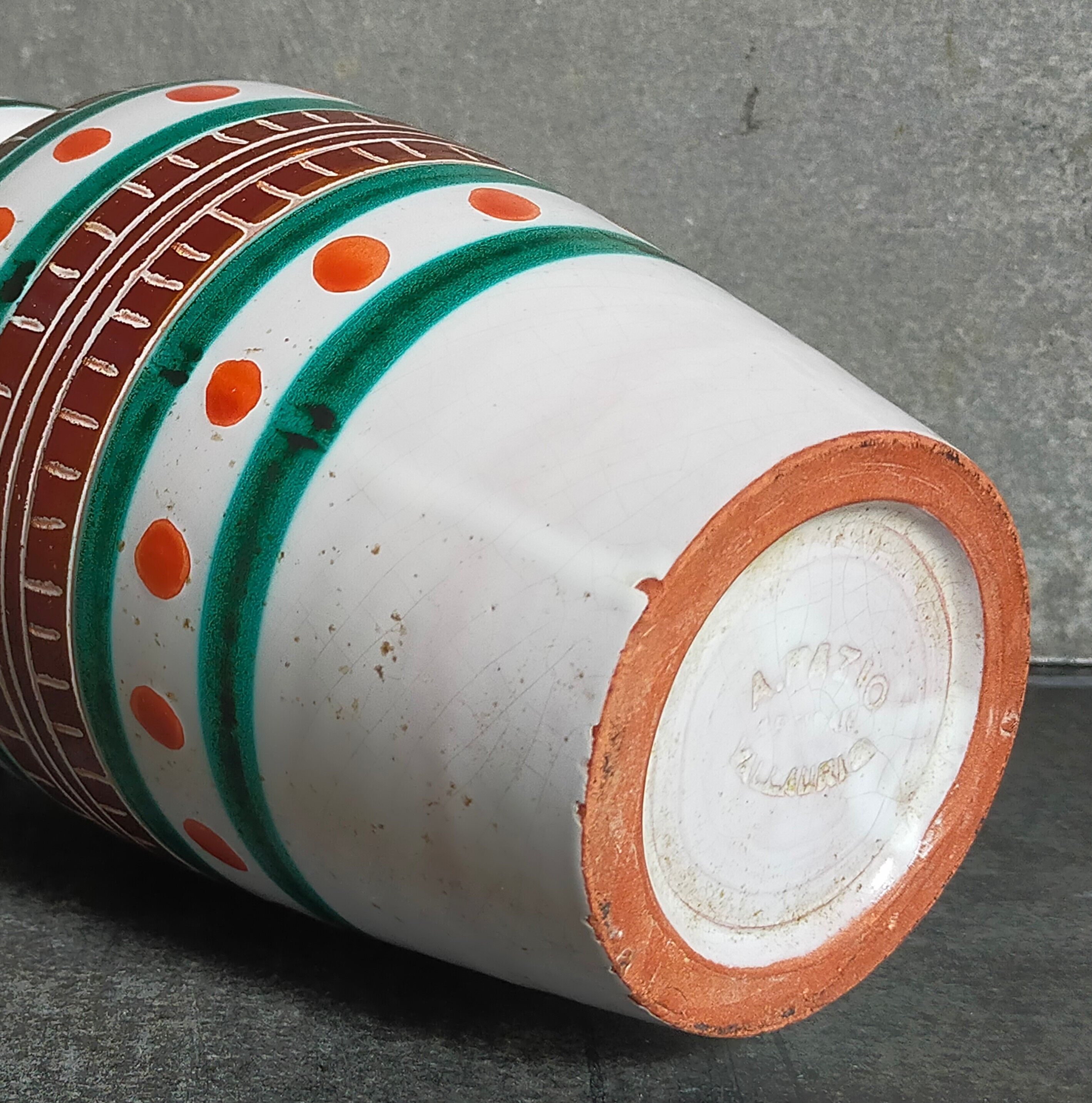 Vintage ceramic vase A. Fazio Vallauris 50s