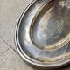 Oval silver-plated metal dish engraved "Restaurant Piccardi"