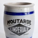 Old large glazed stoneware pot - Mustard L'Impériale.