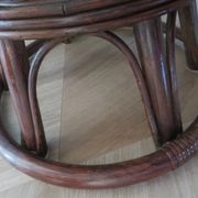 Vintage set of 2 swivel chairs in bamboo and rattan - Papasan shape