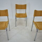Set of four design chrome dining chairs by Viliam Chlebo, Czechoslovakia, 1980s