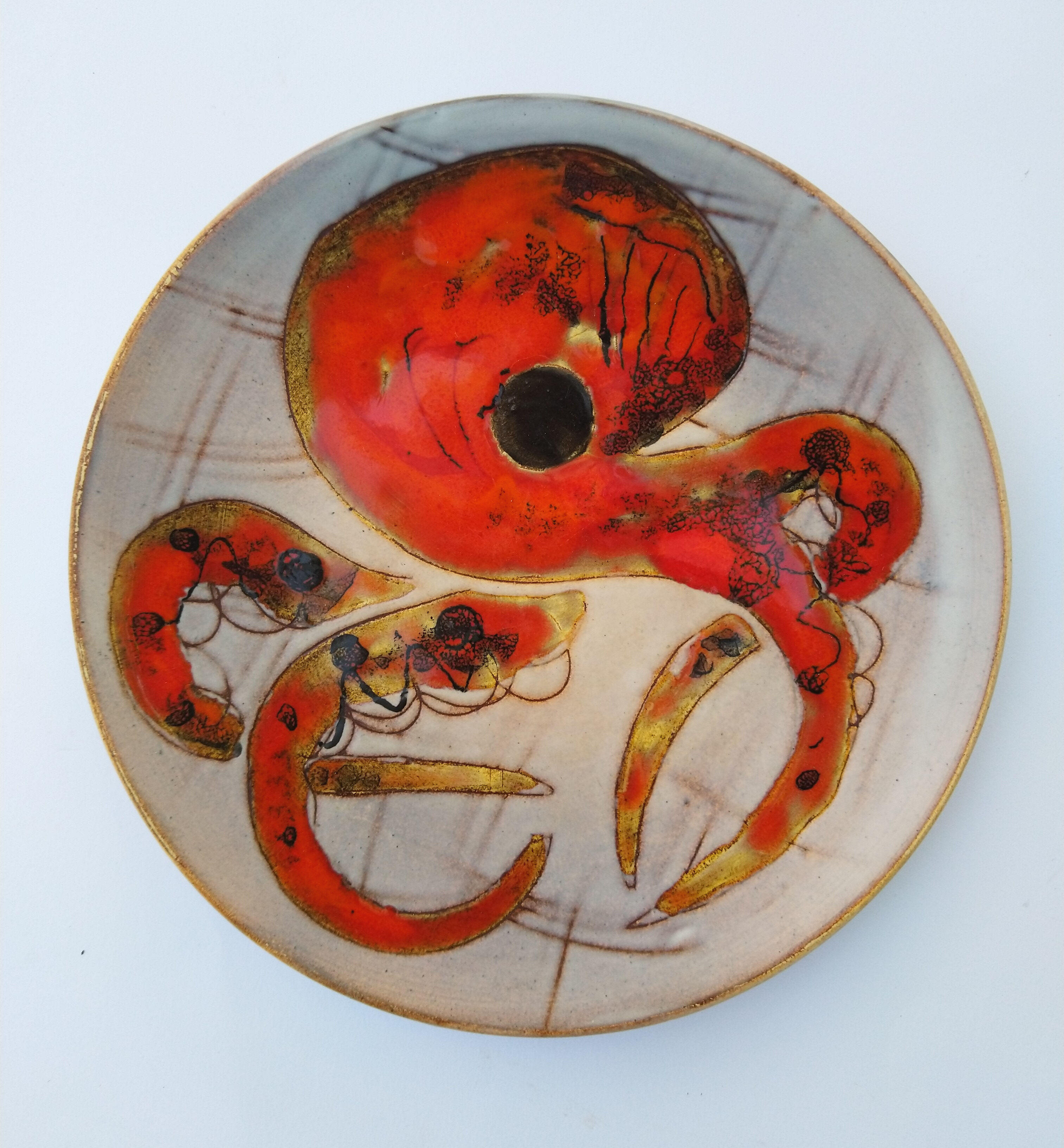 Ceramics plates by Monique Brunner 60s/70s Vallauris