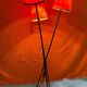 Vintage floor lamp 1950-1960 black metal with tripod base with 3 heads