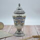 Old carica pharmacy apothecary pot with lid and tin foot