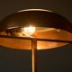 Art Deco table lamp in patinated copper, brass, and satin glass from the 1950s.