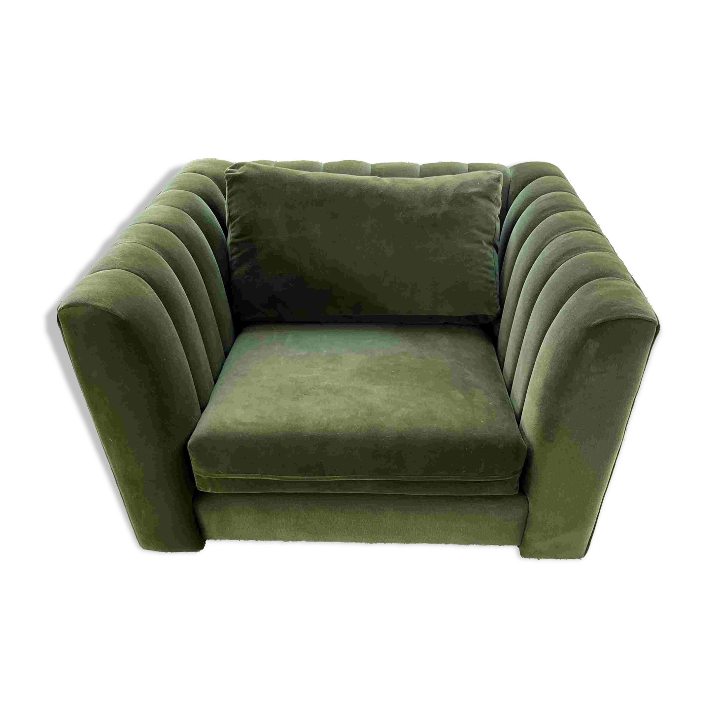 Green velvet club chair